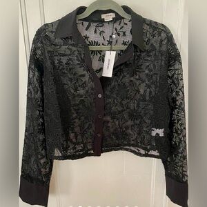 NEW WITHOUT TAGS JASON WU Daisy Floral See Through Blouse Button Down